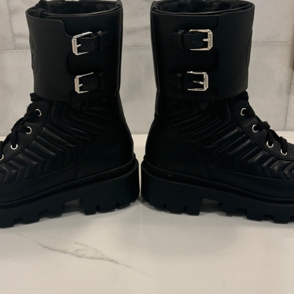 Nappa Frances GG Matelasse Platform Combat Boots - Picture 7 of 10